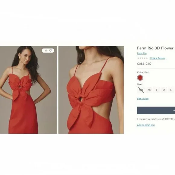 NEW 2026 Orange 3D Flower Linen Blend Dress - Picture 4 of 7